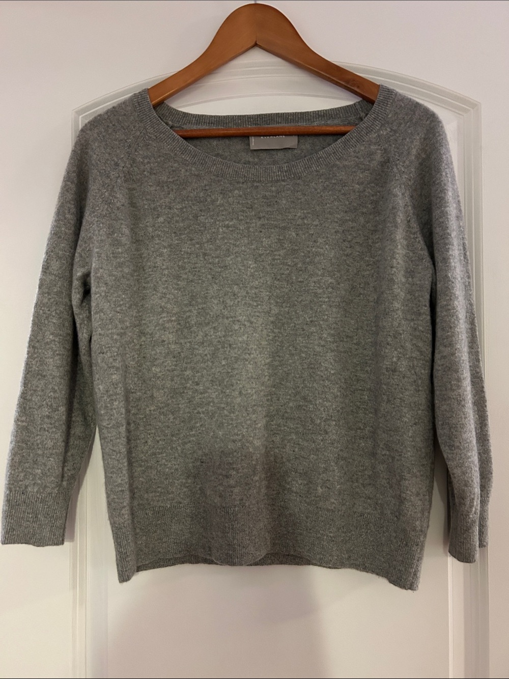 Everlane Heather Grey Ballet Neck Scoopneck Crew Sweater